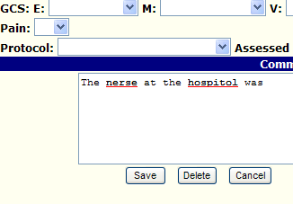 Example showing misspelled word